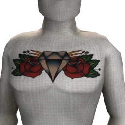 Diamond and Roses Tattoo