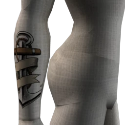 Nautical Anchor and Scroll Tattoo