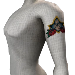 Geometric Star And Roses Tattoo