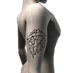 Polygonal Lion Tattoo
