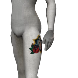 Geometric Star And Roses Tattoo