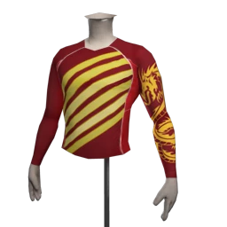 Bionic Golden Dragon Compression Top - Red