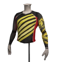 Bionic Golden Dragon Compression Top - Black
