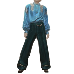 Cloud Nine Blue Satin Shirt Set