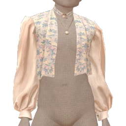 Cloud Nine Blue Floral Brocade Cropped Vest