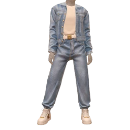 Cloud Nine Double Denim White And Gold Outfit