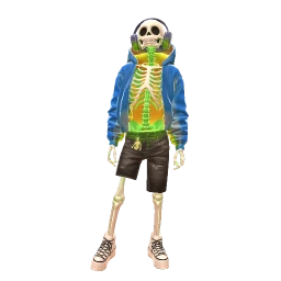 Ikon Midnight Blue Neon Skeleton Costume
