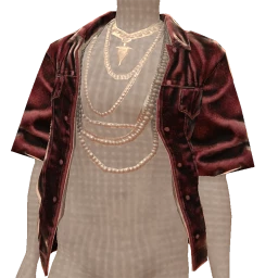 Mahiki Relaxed Open Shirt With Silver Necklaces