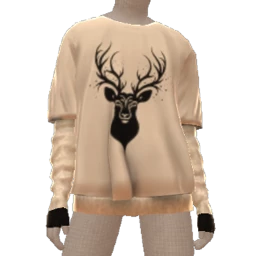 Front Row Ivory Antlers Cream Stag Print T-Shirt