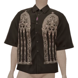 Delirious Cathedral Black Top With Crystal Necklace