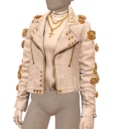 Delirious Gold Rose White Denim Jacket