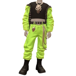 Delirious Lime Green Punk Rocker Skull Outfit