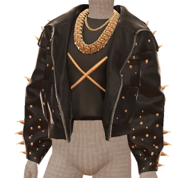 Delirious Gold Studded Leather Jacket