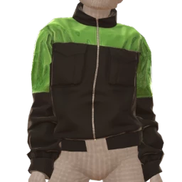 Drop Science Futuristic Black And Green Bomber Jacket