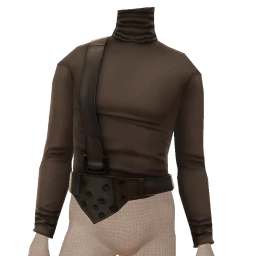 Delirious Mesh Black Turtleneck With Leather Belt