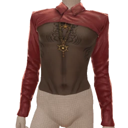 Delirious Red Leather Biker With Sheer T-Shirt