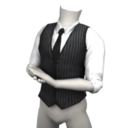 Drey Pinstripe Office Waistcoat - Black