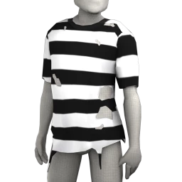 Delirious Black And White Stripes Ripped T-Shirt