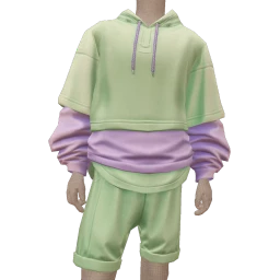 Drop Science Lilac And Mint Baggy Shorts Outfit