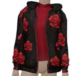 Delirious Black And Red Skull Print Hoodie