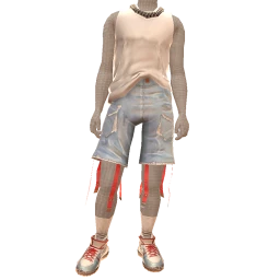 Drop Science Denim Shorts And Vest Outfit