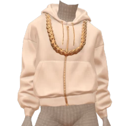 Drop Science White Hoodie With Gold Coin Chain