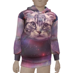 Cosmos Holographic Sci-Fi Cat Sweater