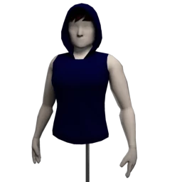 Cold Shoulder Sleevless Hoodie - Navy