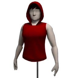 Cold Shoulder Sleevless Hoodie - Red