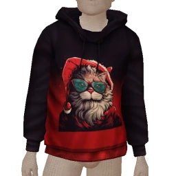 Cosmos Cool Santa Cat Hoodie