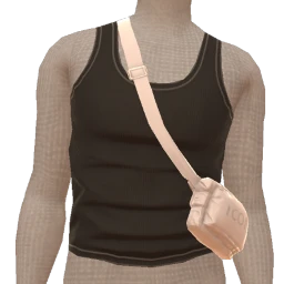 Drop Science Black Top With White Crossbody Bag