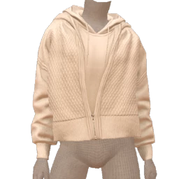 Drop Science Double Full White Knitted Hoodie