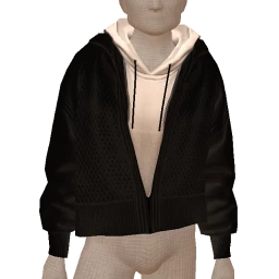 Drop Science Monochrome Layered Hoodie And Cardigan