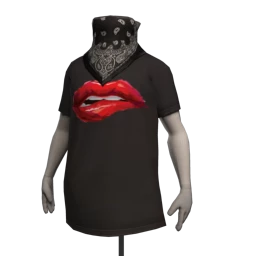 T-shirt with Bandana Mask - Lips