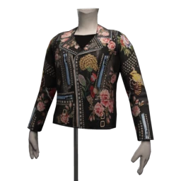 Foal Clashing Roses Studded Biker Jacket