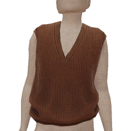 Foal Brown Sleeveless V-Neck Sweater