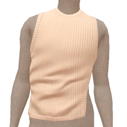 Front Row Cream Asymmetric Ribbed Top