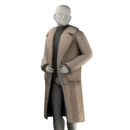 Front Row Check Longline Coat (Beige)