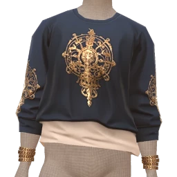 Front Row Gold Print Layered Sweater