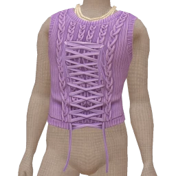 Front Row Satin Lace Detail Lilac Sweater Vest