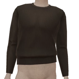 Front Row Black Ribbed Basic Sweater