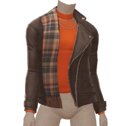 Front Row Leather Jacket With Shoulder Scarf