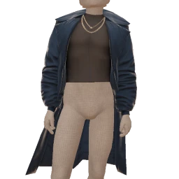 Front Row Blue Frost Leather Coat