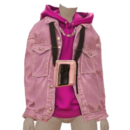 Front Row Pink Vinyl Spin Denim Jacket