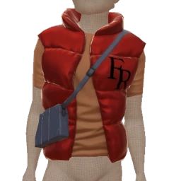 Front Row Dark Red Vest With Crossbody Bag