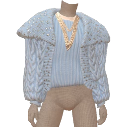 Front Row Powder Snowfall Blue Knit Sweater
