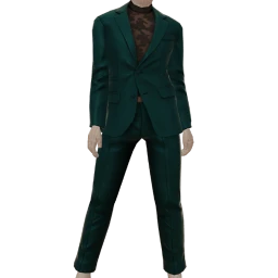 La Haute Couture Teal Prom Suit With Lace Top