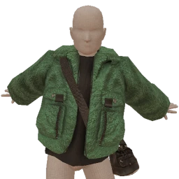 Front Row Jade Snuggle Jacket With Bucket Bag