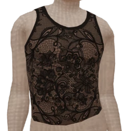 Front Row Black Lace Fitted Vest
