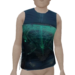 Delirious Neon Line Print Denim Tank Top